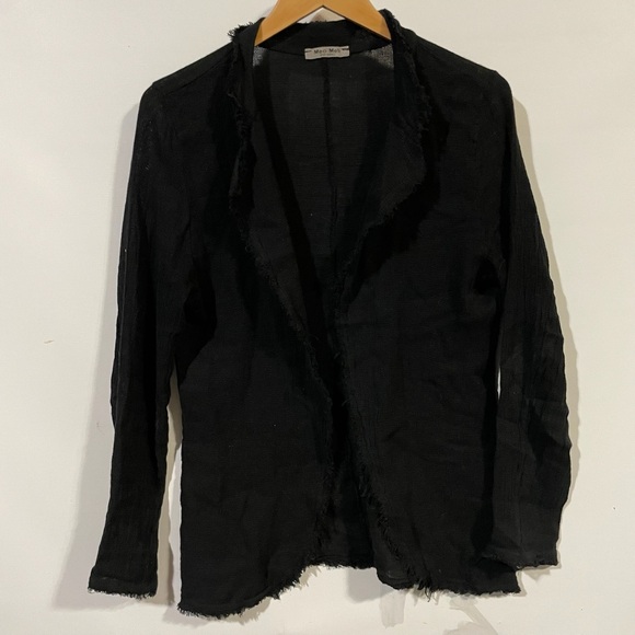 Meo meli italian Black Frayed Edge Blazer - Picture 1 of 3